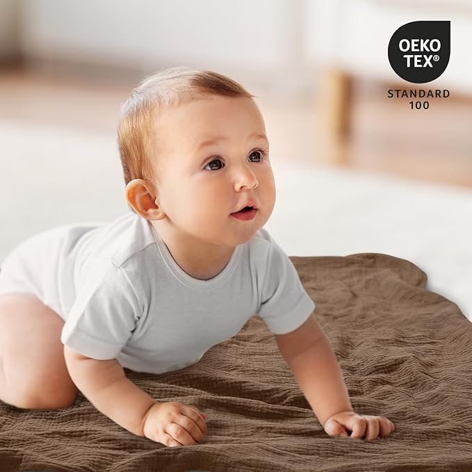 Muslin Swaddle Blankets for Newborn, 3 Pack Breathable Soft Receiving Blanket, Large 38 x 40 inches Swaddle Wrap Burping Clothes Diapers, Essentials Infant Shower Items, Toddler Gift (Rainbow & Grid)