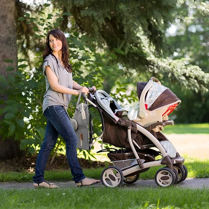 Baby Diaper Bag Backpack with Changing Station Travel Waterproof 3 in 1 Foldable Pad Unisex Grey