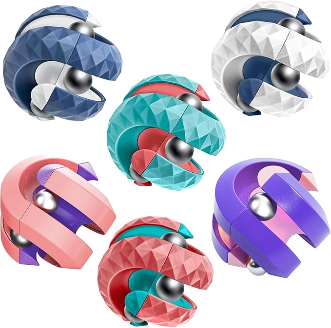 6 Pack Orbit Ball Toy, Fidget Cubes Top Spinning Toy, Great Party Favor Gifts & Creative Decompress Toys, Puzzle Games as Stress Relief Gifts for ADHD Kids Children's Day Gifts