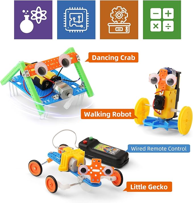 STEM Robotics Science Kits, Crafts for Boys 6-8 Girls 8-12, Robot Building Kit for Kids 8-10, Electronic Science Experiments Activities, Engineering Toys 7+ 6 7 8 9 10 11 12 + Year Old Gifts