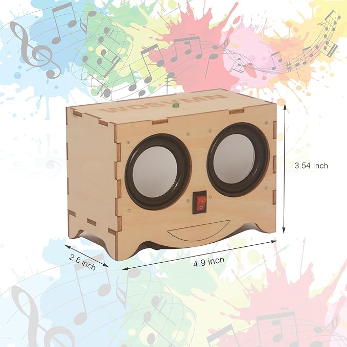 Craft Kit Speaker Circuits - Speaker Electronic Engineering Toys,Build Speaker Kit,DIY Bluetooth Speaker Kit Build Personalized Wood Case Speaker Set,Learning STEM Gifts Science for Teens