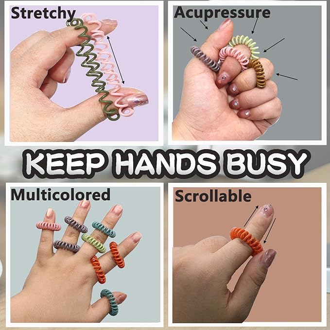 Fidget Toys Sensory Rings for Kid, 20 Pack Finger Sensory Toys for Kids with Autism-Stress Relief Rings, Quiet Classroom Fidget Rings for Kids 8-12 Relieve Anxiety