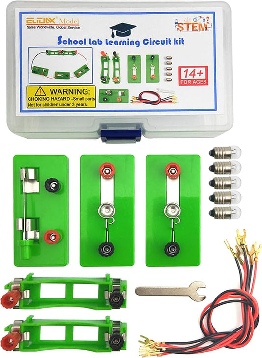EUDAX Physics Science Lab Learning Circuit kit,Electricity Experiment Set,Building Circuits for Student Junior Senior High School Students (Basic kit)
