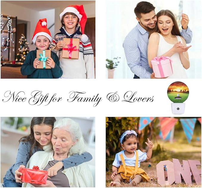 EKOBLA Golf Ball LED Night Light Golf Course Grassland Plug-in Nightlights Home Auto Sensor LED Dusk to Dawn Light for Bedroom Bathroom Kitchen Corridor