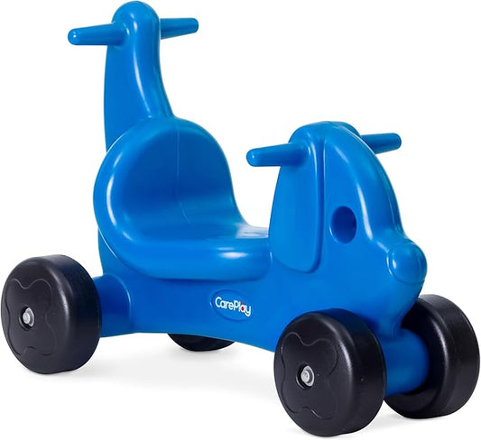 CarePlay Puppy Ride-On Toy, 2-in-1 Design with Push Handles, Walker & Ride-On Toys for Toddlers, 1-3 Year Old Boys & Girls, Low Seat, Durable Polyethylene Body, 50 lbs Capacity, Blue