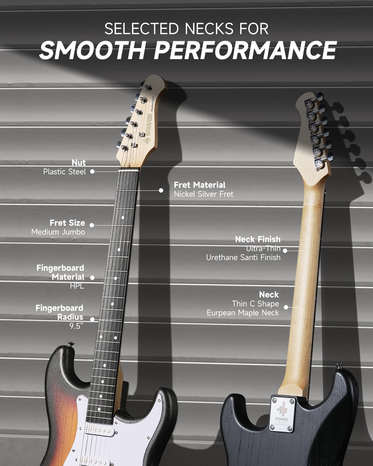 DONNER DST-80 Electric Guitar 39” Beginner Electric Guitar Kit with Amp, Classic SSS Pickup Complete with Gig Bag, Tuner, Capo, Strap, Picks, and Free Online Lessons