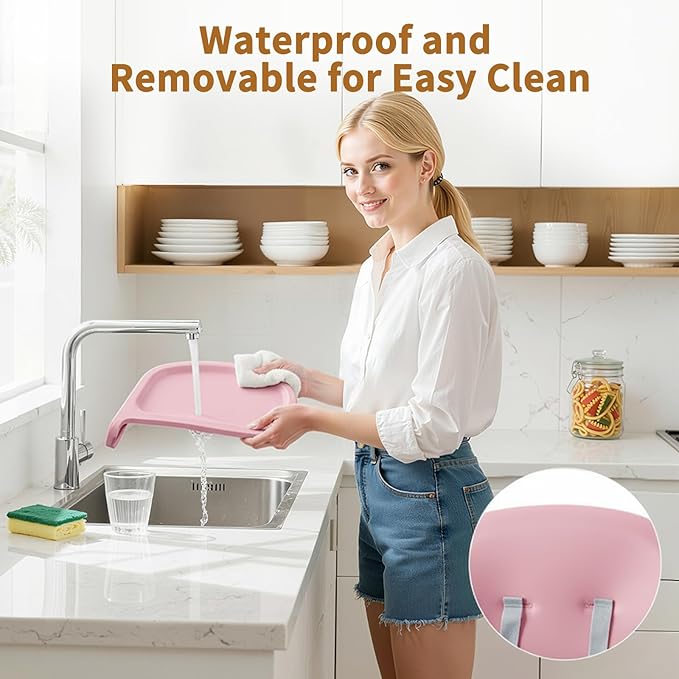 7 in 1 High Chair, Convertible High Chairs for Babies and Toddlers, Infant Dining Booster Seat, Table and Seat Set, Removable Tray, Pink