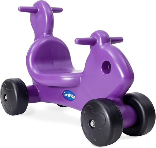 Careplay 2-in-1 Squirrel Push & Ride-on Toy, Indoor & Outdoor Use, Low Profile Seat, Recommended for Children up to 50lbs, Durable Construction, Made in The USA, Purple