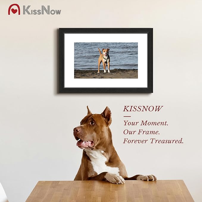 12x18 Poster Frame 2 Pack, Textured Black Solid Wood Picture Frame, Wall Hanging