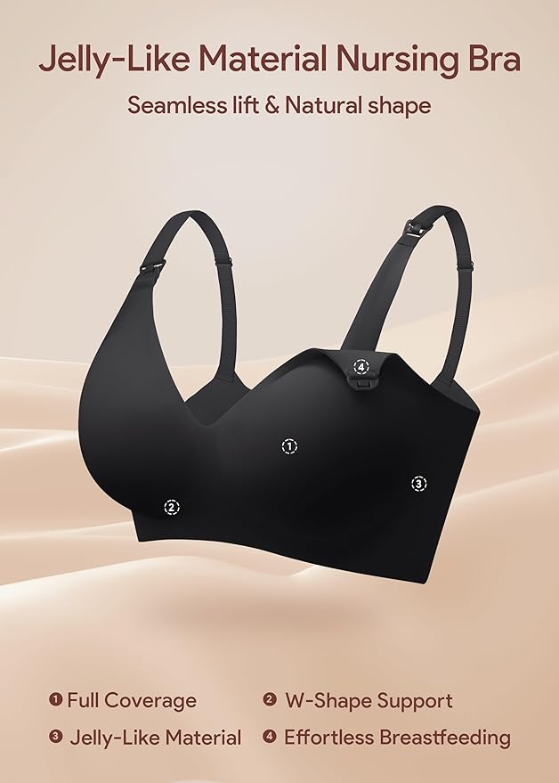 Maternity Nursing Bras Wireless Seamless Ultra-Soft Comfort for Breastfeeding Pregnancy Easy One-Handed Access Sleep Bra
