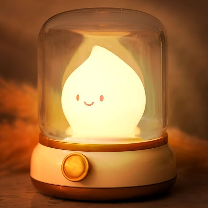 Christmas Gifts for Teens Flame Lamp, Christmas Decor,Kids Night Light，Adjustable Dimmable Rechargeable Night Light for Kids, Girls, Boys Gifts,Christmas Decorations