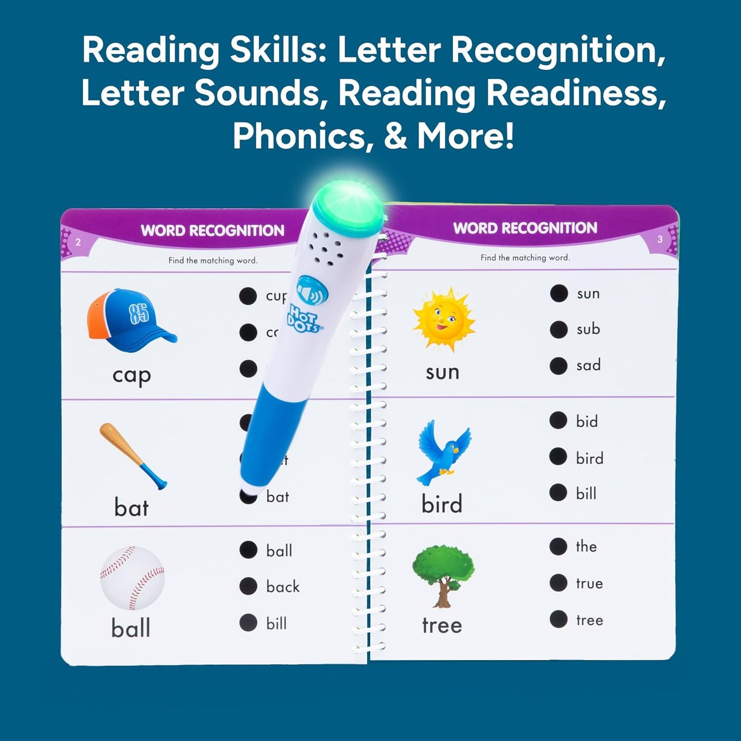 Educational Insights Hot Dots Preschool Reading Set - Preschool Workbooks with Interactive Pen, Homeschool Learning Activities, Learn to Read Activity Books for Kids Ages 4+