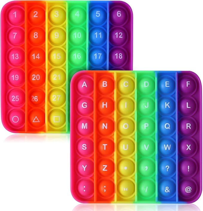 Letters P00p Fidget Toys,ABC Learning and Educational Toys,Poppers Fidget Toys,Stress Relief,Autism Sensory Toys [26 Letters on One Side | Numbers 1-30 on The Other Side] (1 Pack)