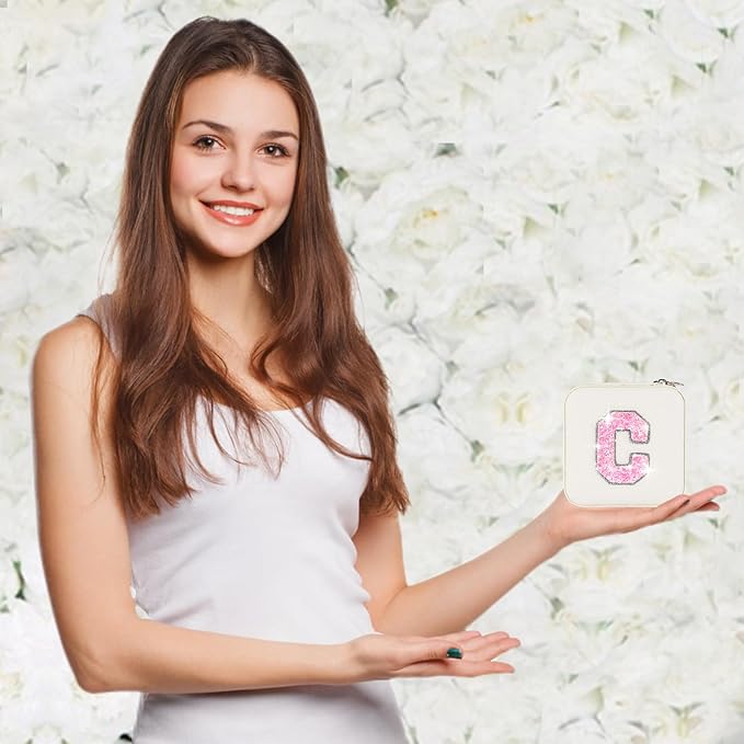 Jewelry Case - Fashion Jewelry Box | Customized Mother's Day Gift, Birthday Gift for Mom | Cream,C