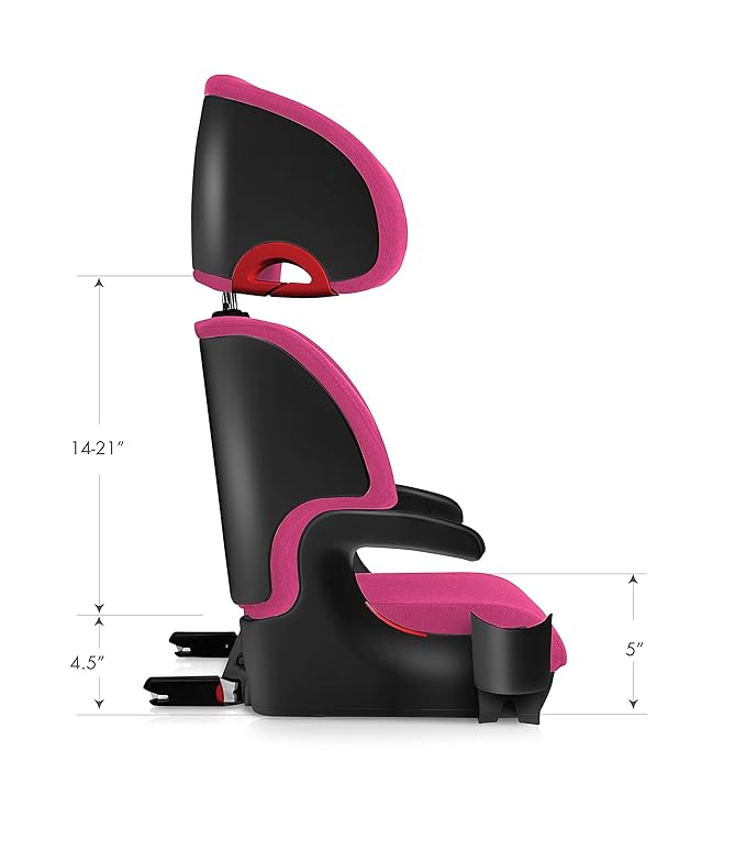 Clek Oobr High Back Booster Seat with Adjustable Headrest, Reclining Design, Latch System, and Retardant-Free Fabric, Marshmallow