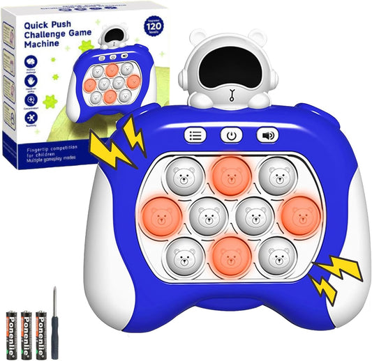 Fast Push Game,Sensory Toys Pop Game Machine,Handheld Fidget Console for Kids Adults, Birthday Gifts for Boys Girls-Blue Astronaut