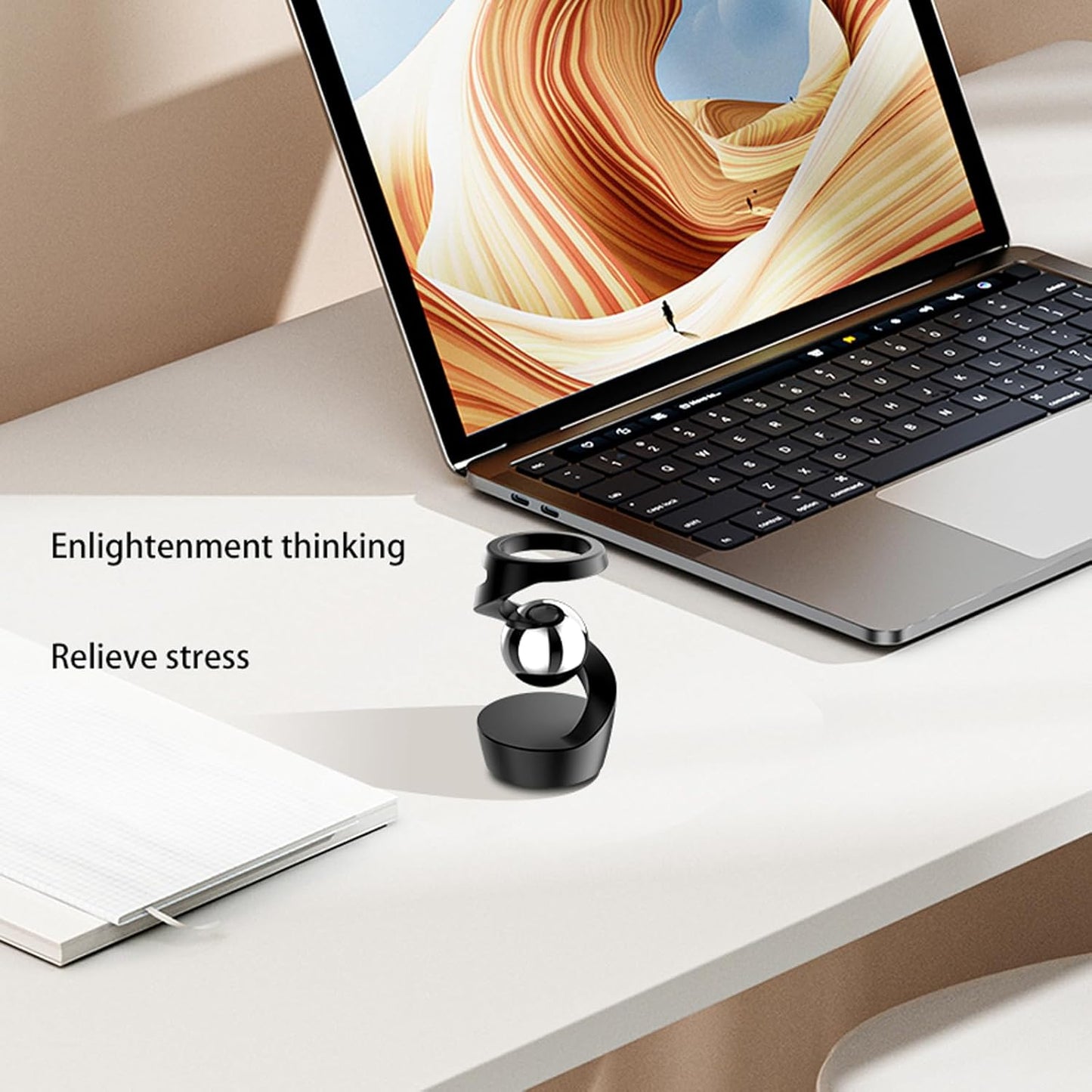 Fidget Toy Spinner, Kinetic Desk Toy, Metal ADHD Desk Toys for Office for Adults, Silent Balance Desk Fidget Toys for Party Favors, Birthday (Silver-Silver Ball)