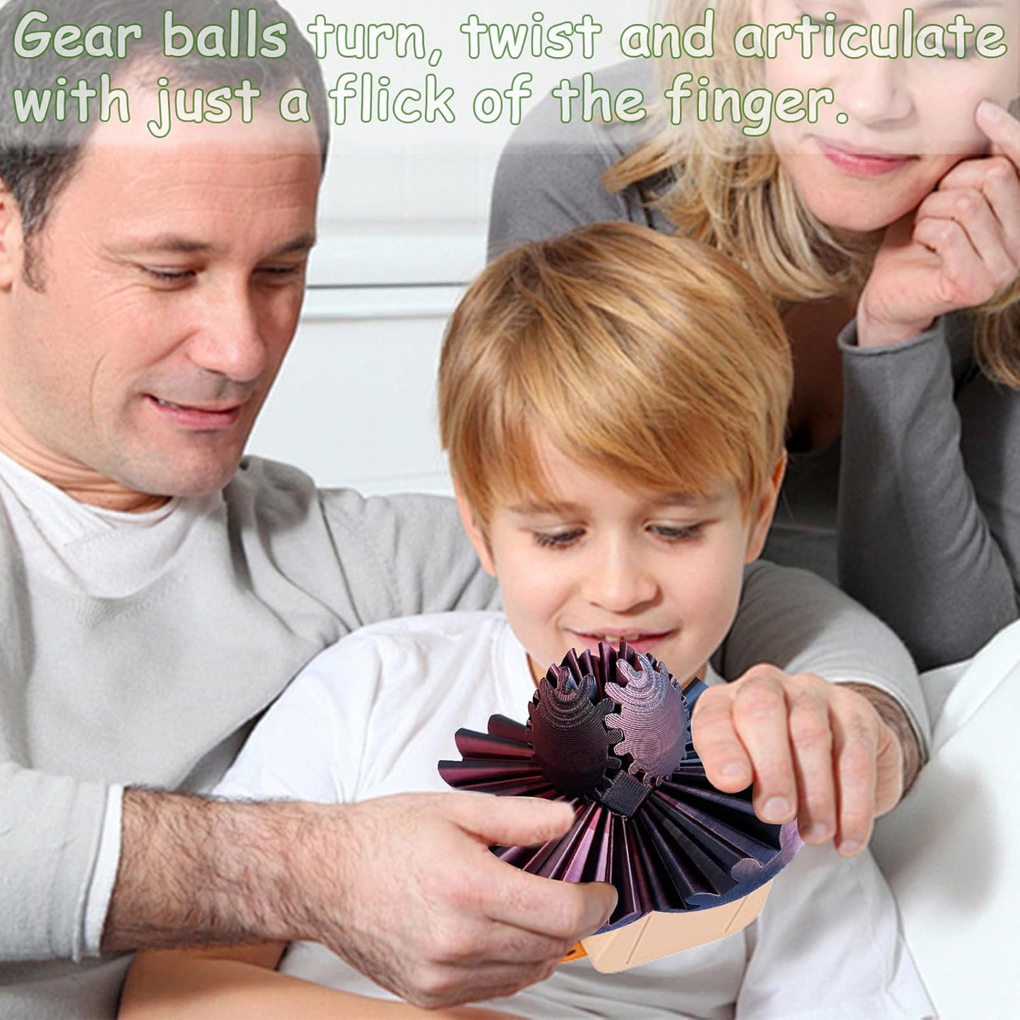 Gear Ball，Gear Sphere, 2024 New 3D Printed Gear Ball ,Gear Toy for Stress and Anxiety Relaxing, ,Great for Restless Kids and Stressed-Out Adults. (Multicolor C)
