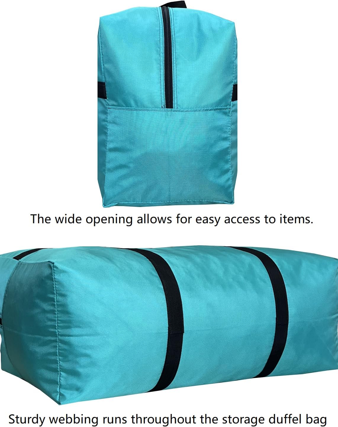 Extra Large Storage Duffle Bag with Zippers and Handles, Big Foldable Duffle Bag for Travel