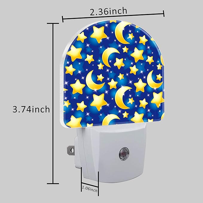 Stars and Moon in Night Sky Night Light Plug into Wall with Dusk to Dawn Sensor Cute Nightlight for Kid Girls Boys Women Men Room Decor, Hallway, Kitchen, Bathroom, Nursery, Stairs