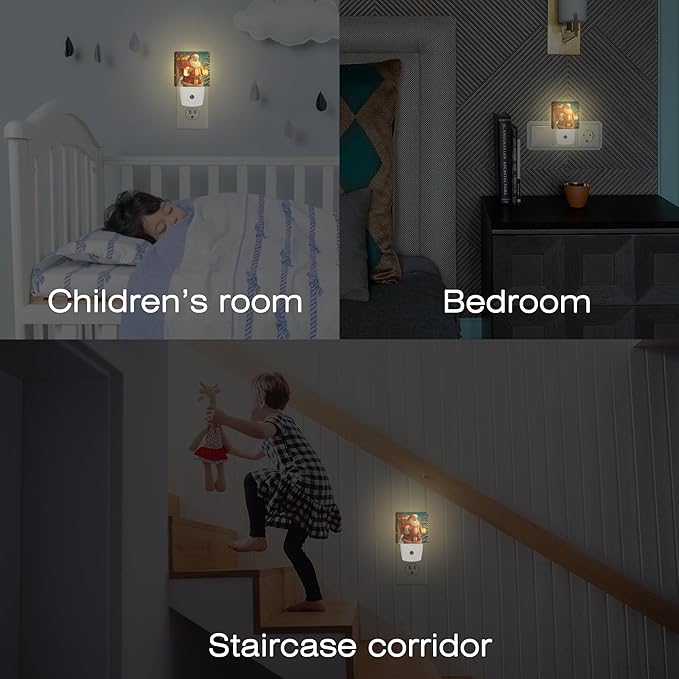 Christmas Santa Claus with Gifts Night Light for Kids,Kind Smile Santa Claus Night Light Plug in with Dusk to Dawn Sensor,0.5w Energy Saving Nightlight for Hallway Stairway Kitchen Bedroom