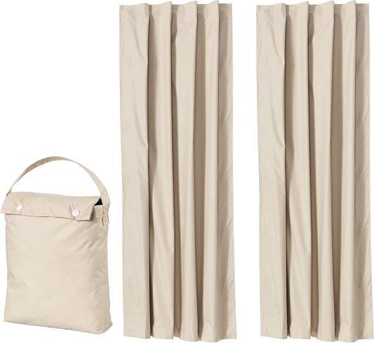 Amazon Basics Portable Blackout Curtain Shade with Suction Cups, 50"W x 78"L, 2-Pack, Beige