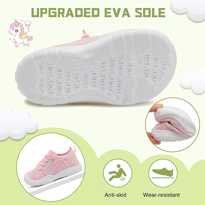 JIASUQI Toddler Shoes for Boys Girls Slip on Sneakers Wide Toe Walking Shoes Toddler Sock Shoes