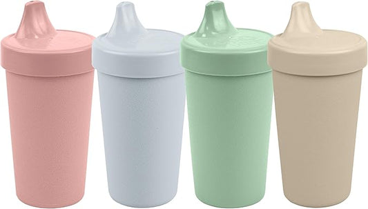 Re-Play Sippy Cups for Toddlers - 10 Oz. Reusable Spill Proof Cups for Kids, Dishwasher/Microwave Safe - Made in USA - Set of 4 - Desert Sands