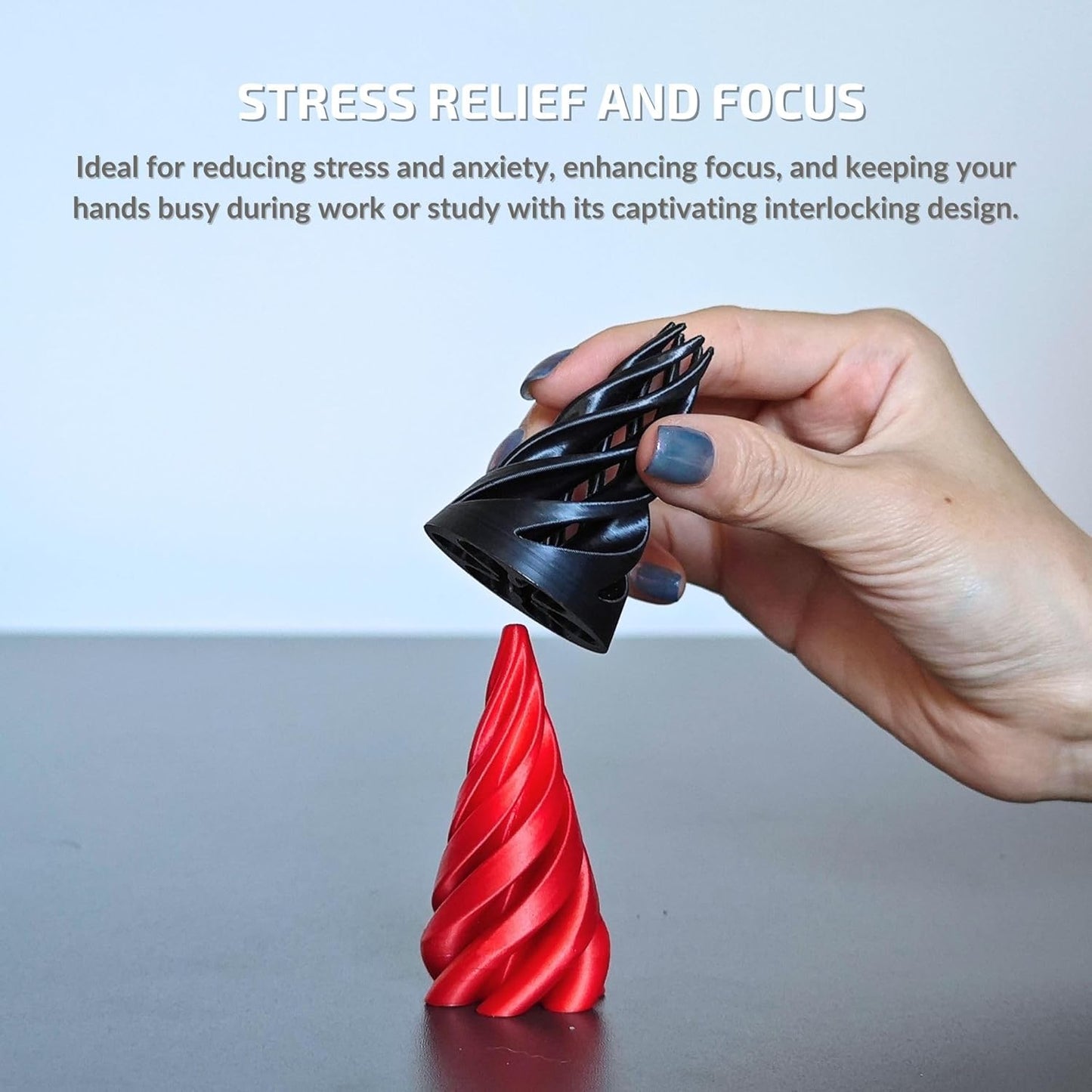 Impossible Cone - 2.5" x 1.5" Spiral Cone Fidget Toy for Stress Relief and Mind-Bending Fun