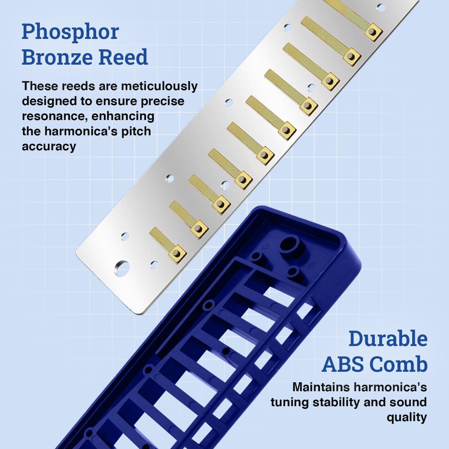 Harmo Polar Diatonic Harmonica Key of C, Paddy Richter Tuning - Specialized for Irish, Bluegrass, Celtic, and Folk Music, Mouth Organ With Case, Harmonica for Kids, Adults, Beginners & Professionals