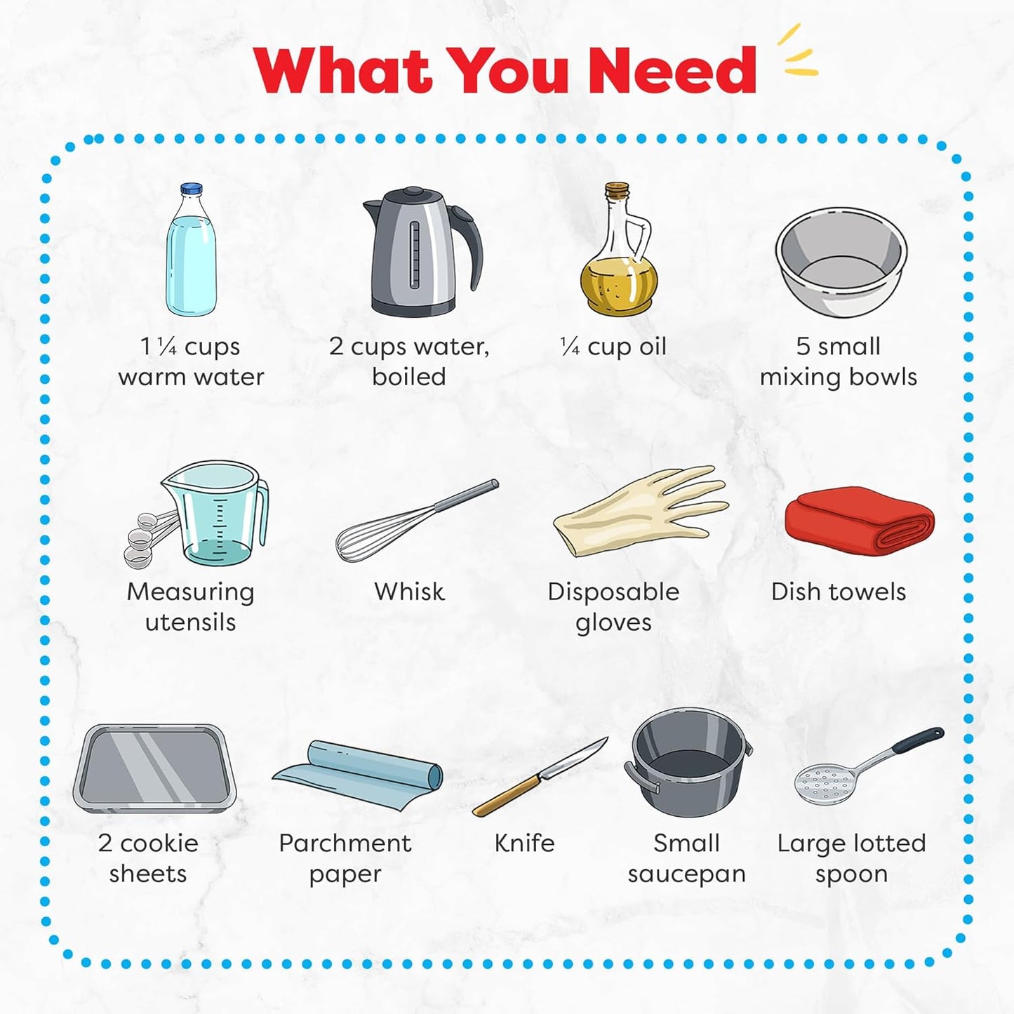 Baketivity Rainbow Bagel Kids Baking Kit - Baking Kits for Kids with Premeasured Ingredients, Step-By-Step Instructions, Video Guide, and STEM Lessons - Kids Cooking Kit for Ages 6-12+