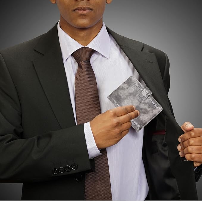 Melsbrinna Rfid Passport Holder for Travel women/Men, Cute Passport Wallet Rfid Blocking Card Slots, Rfid Passport Cover/CaseTravel Wallet, Passport Book Holder (1, Grey)