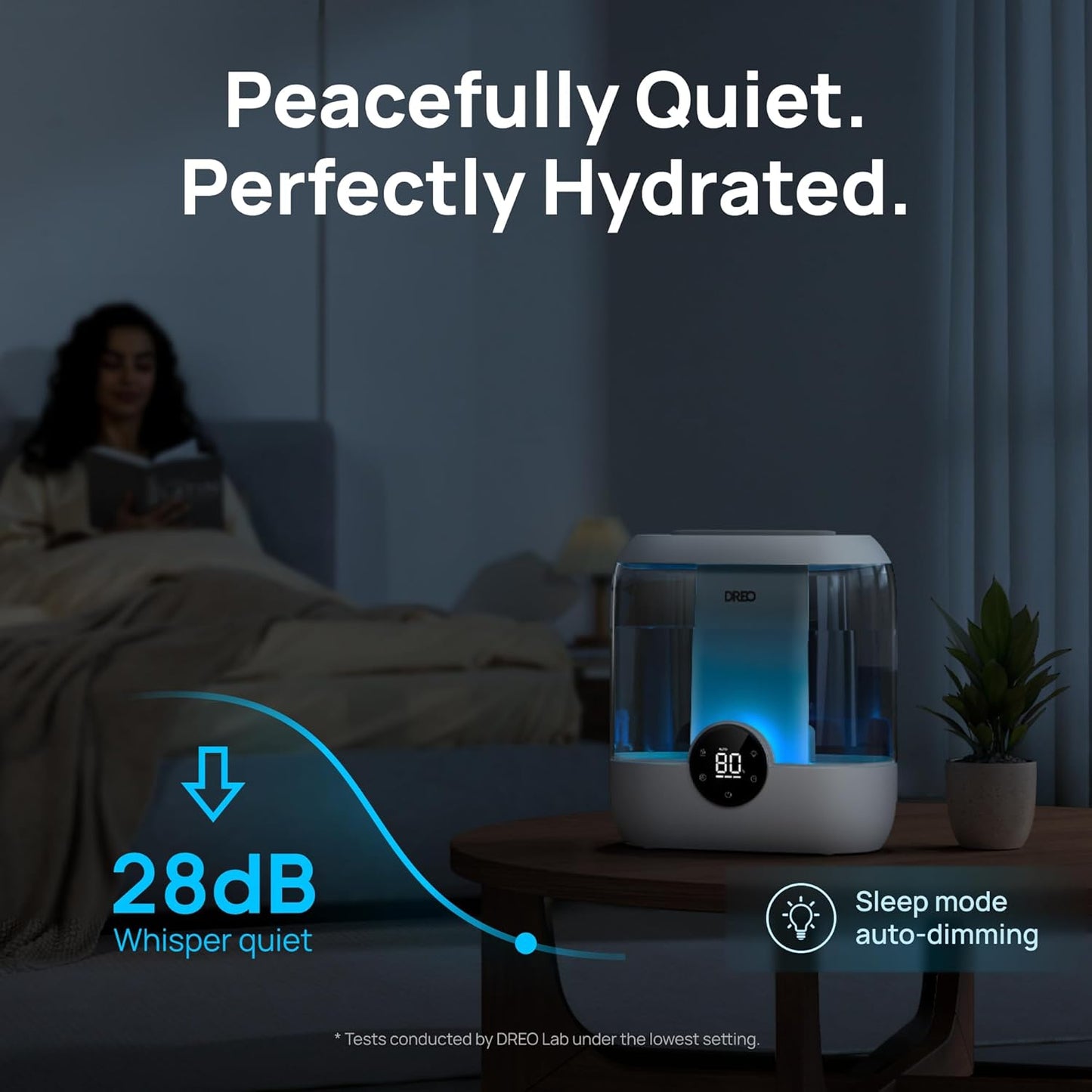 Dreo Smart Humidifiers for Bedroom, 6L Top Fill Supersized Cool Mist Humidifier for Large Room, 60 Hour Runtime, Quiet Ultrasonic Humidifiers for Plants, Baby, Nursery, Indoor, Home, Night Light, Gray