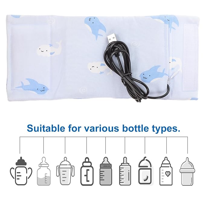 ibasenice General Portable Breastmilk - Portable Feeding Bottle Cover Baby Milk Heater USB Winter Milk Bottle Warmer Car Travel Bottle Warmer (Blue)