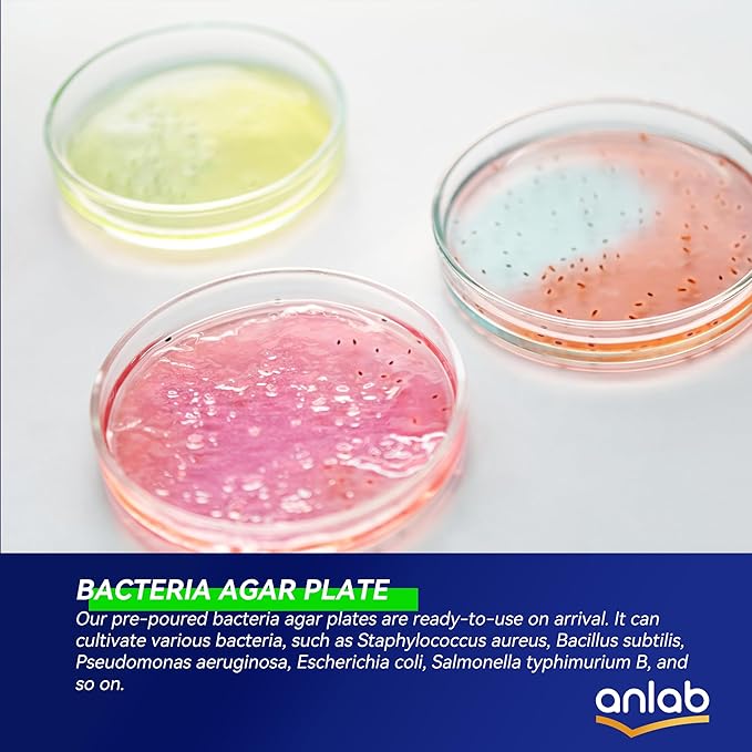 Nutrient Agar Petri Dishes Science Project Kit | Pre-Poured Agar Plates and Cotton Swabs for Science Experiments | Bacteria Science Kit - Sealed Separately (Items of 60)