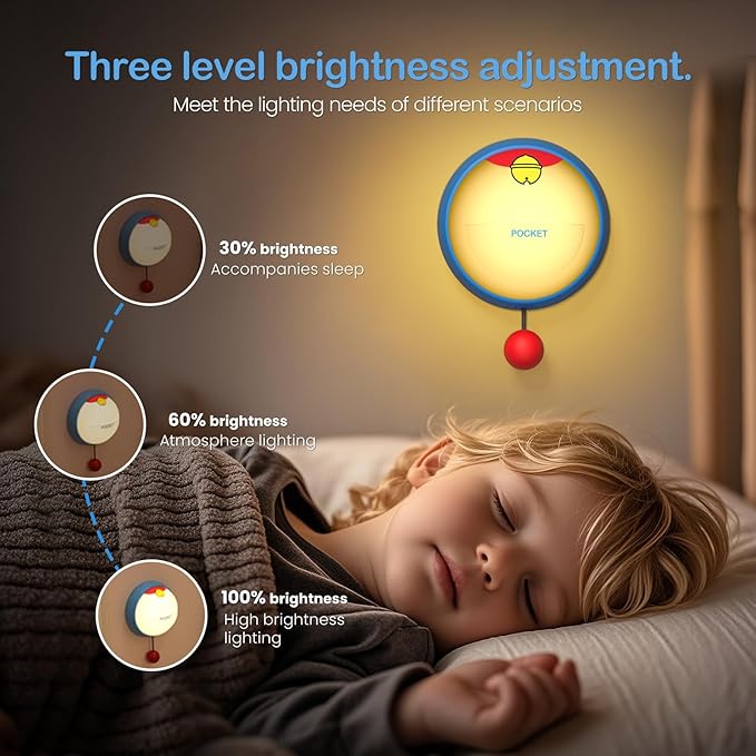 Night Light for Kids, 3-Level Dimmable Silicone Lamp, Rechargeable Touch LED Light for Toddlers, Baby, Breastfeeding, Bedside and Nursery Decor, Gifts for Kids Girls