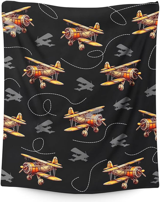 Blanket for Boy Men Kids Airplane Blanket Gift for Son Birthday, 40x50 Inches Lightweight Cute Decor Throw for Couch Sofa Bed