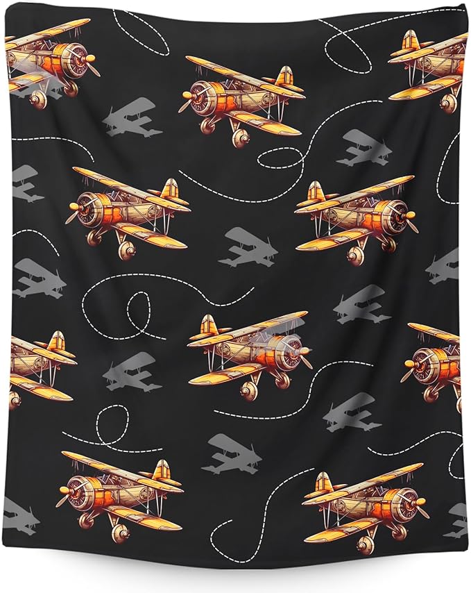 Blankets Kids Airplane Throw Blanket for Boys Son Birthday - 60x80 Inches Comfy Soft Throw for Sofa Couch Bed Office Decor Stuff