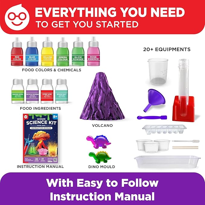 Doctor Jupiter Ultimate Science Kit, Chemistry Set for Kids Ages 8-10-12-14 | Birthday Gift Ideas for Boys & Girls 8,9,10+ Years Old | STEM Toy with 50+ Experiments | Learning & Educational Projects