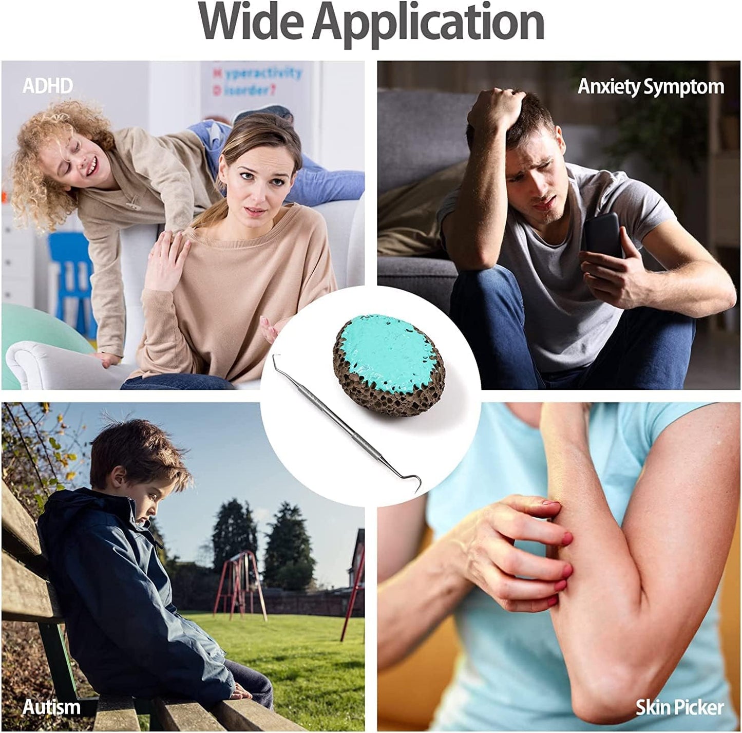 Fidget Picking Stone Kit for Anxiety Relief ADHD OCD Dermatillomania, Fidget Toys,Adult Fidget Toy for Anxiety Relief Therapy,Pick Peel Calming Stone,Fidget Toy Great Gift for Adults