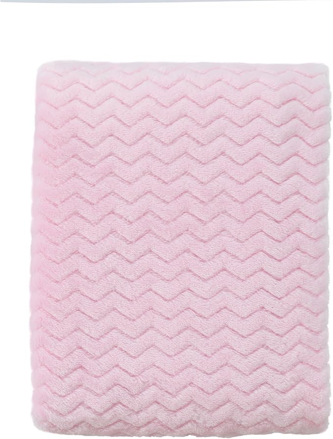 CREVENT 30''X40'' Soft Cozy Warm Baby Blankets for Boys Girls Solid Color - All Season Use - Newborn Essentials (Wave Baby Pink)
