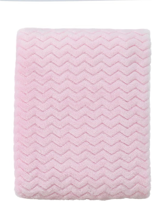 CREVENT 30''X40'' Soft Cozy Warm Baby Blankets for Boys Girls Solid Color - All Season Use - Newborn Essentials (Wave Baby Pink)
