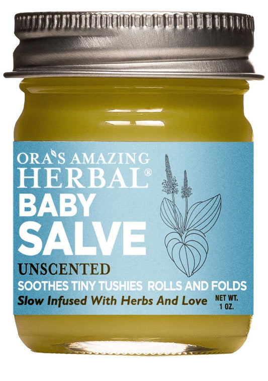 Baby Salve, Diaper Balm Ointment, Newborn Salve, Natural Baby Cream with Calendula, 1 oz Travel Size, Ora's Amazing Herbal