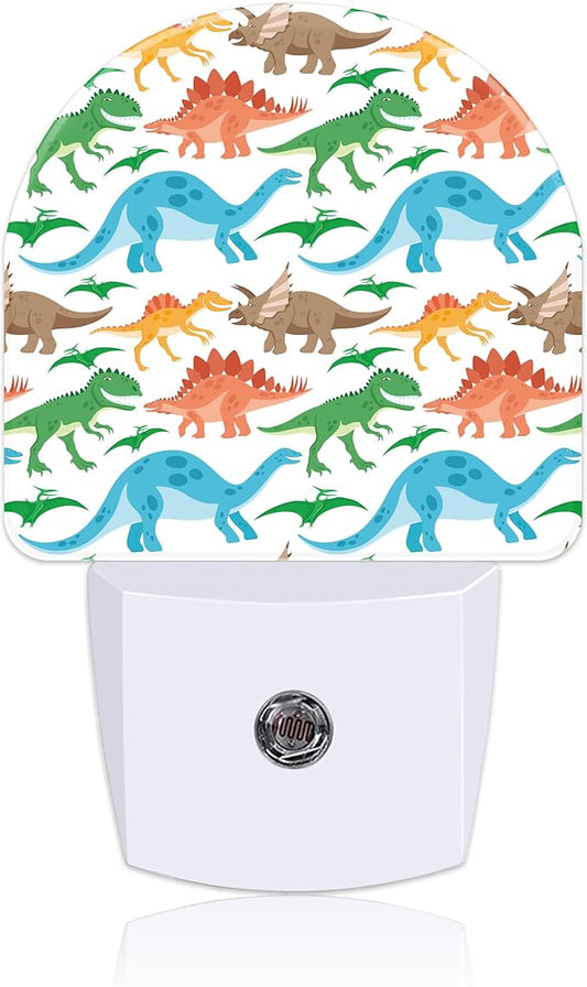 Night Light for Kids Girls Boys, Cartoon Cute Colorful Dinosaur LED Night Light Plug into Wall with Dusk to Dawn Sensor for Room Decor, Hallway, Kitchen, Bathroom, Nursery, Stairs
