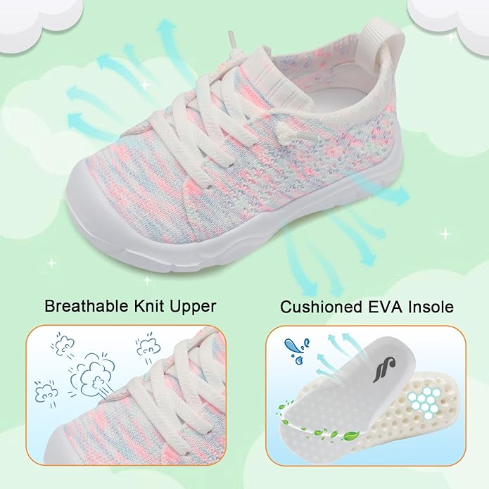 JIASUQI Toddler Shoes for Boys Girls Slip on Sneakers Wide Toe Walking Shoes Toddler Sock Shoes