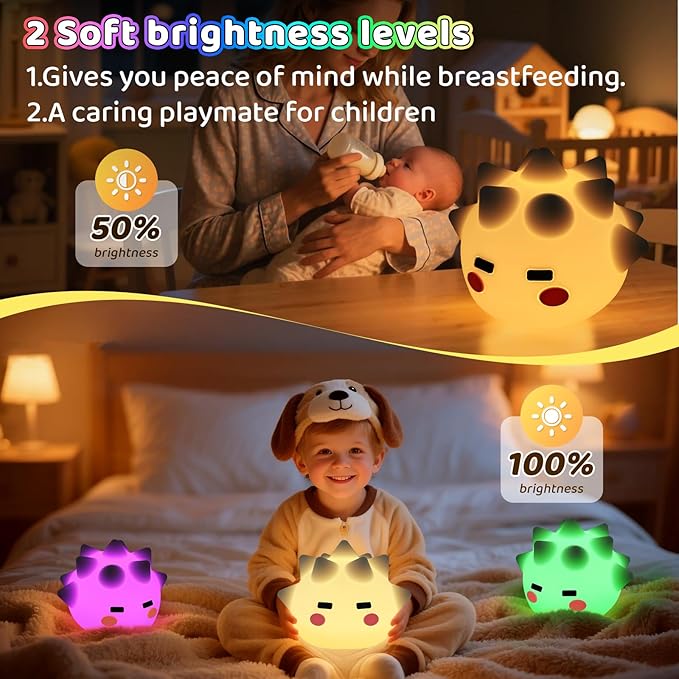 Cute Monster Lamp, 8 Color Changing and 20min Timer Nursery Nightlights, Soft Silicone Touch Lamps for Kids Room, Boys and Girls for Kids Sleep