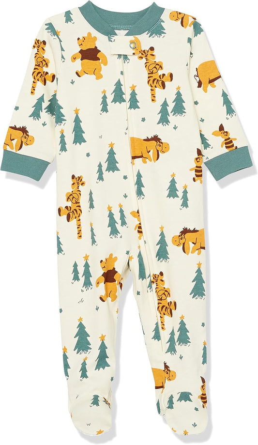 Amazon Essentials Disney | Marvel | Star Wars Unisex Babies' and Toddlers' Snug-Fit Cotton Footed Pajamas, Multipacks