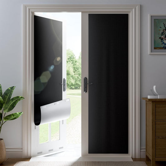 45" W x 84" L 100% Portable Blackout Curtains, Total Darkness No-Drill Black Out Window Cover,Temporary Blackout Shades with Hook & Loop Tape, for Bedroom, Nursery, Dorm, Travel (Black)