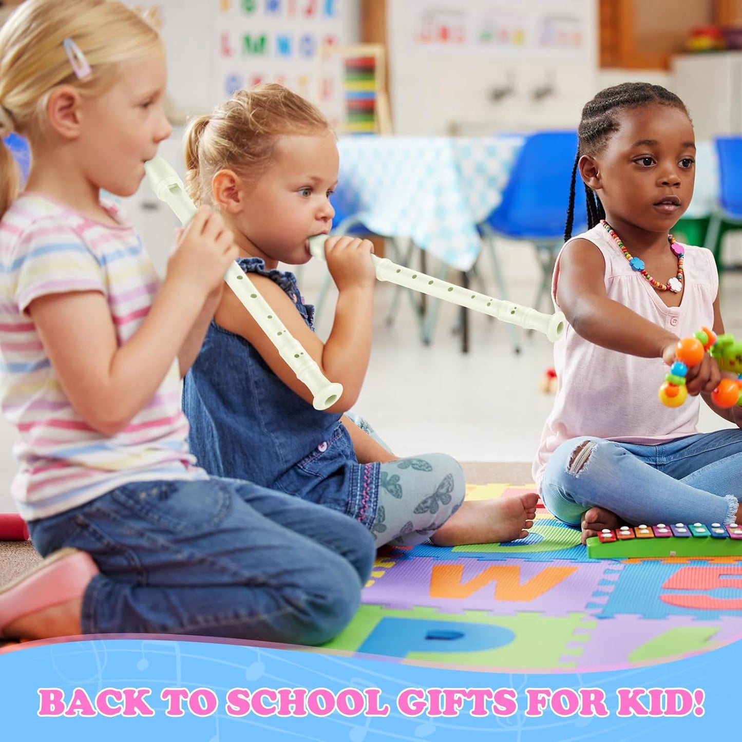 8 Hole Soprano Recorders Descant Flute Bulk With Cleaning Rod German Style for Back to School Gift Operation Christmas Shoebox Supplies Musical Instruments Party Favor (12)