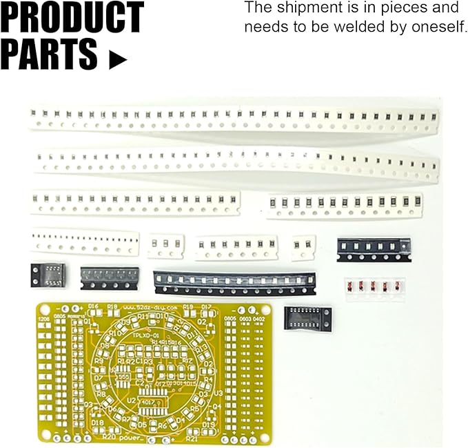 SMT Soldering Practice Board Kit DIY Welding Practice Kit DIY Electronic Kit for STEM Beginners School Education (Yellow)